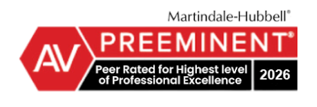 Martindale-Hubbell | AV Preeminent | Peer Rated For Highest Level of Professional Excellence | 2026